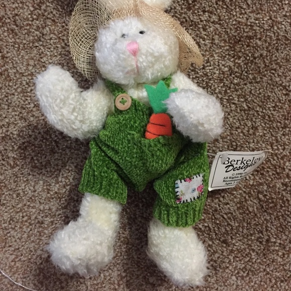 Berkeley Designs Easter Rabbit In Knit overalls - Picture 2 of 6